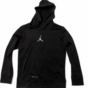 Jordan Dri-FIT Hoodie Youth Medium Black Pullover Jumpman 10-12 Years
